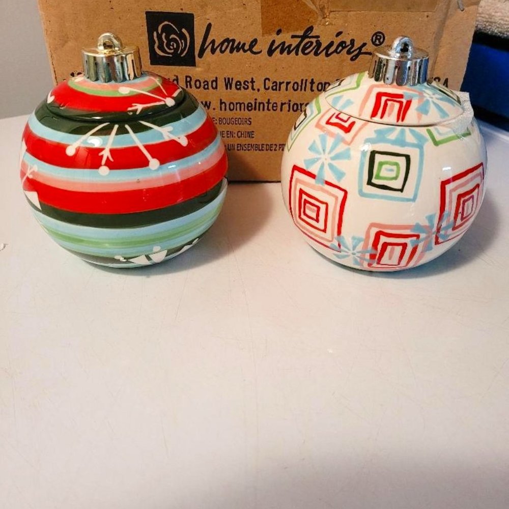 Home Interior Christmas Ball Votive Candle Holders - New in Box